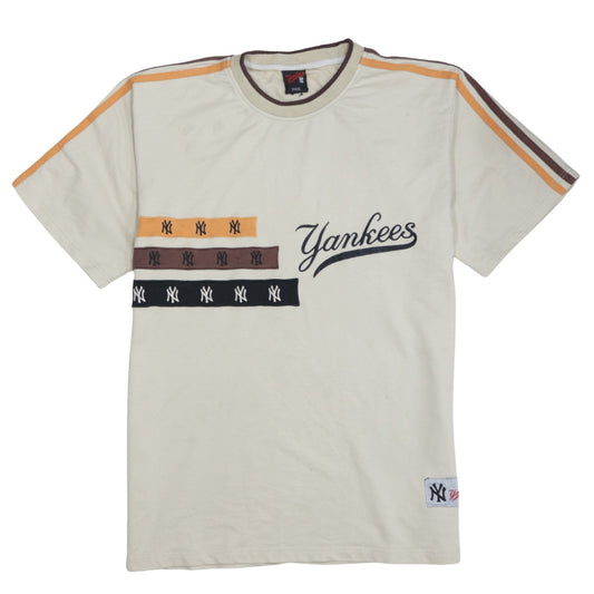 Yankees Men Beige XL Graphic Short Sleeve Crew Neck T-Shirt