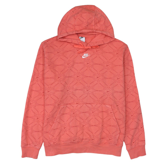 Nike Women Coral Pink Hoodie XL Pullover Cotton Blend Logo Design
