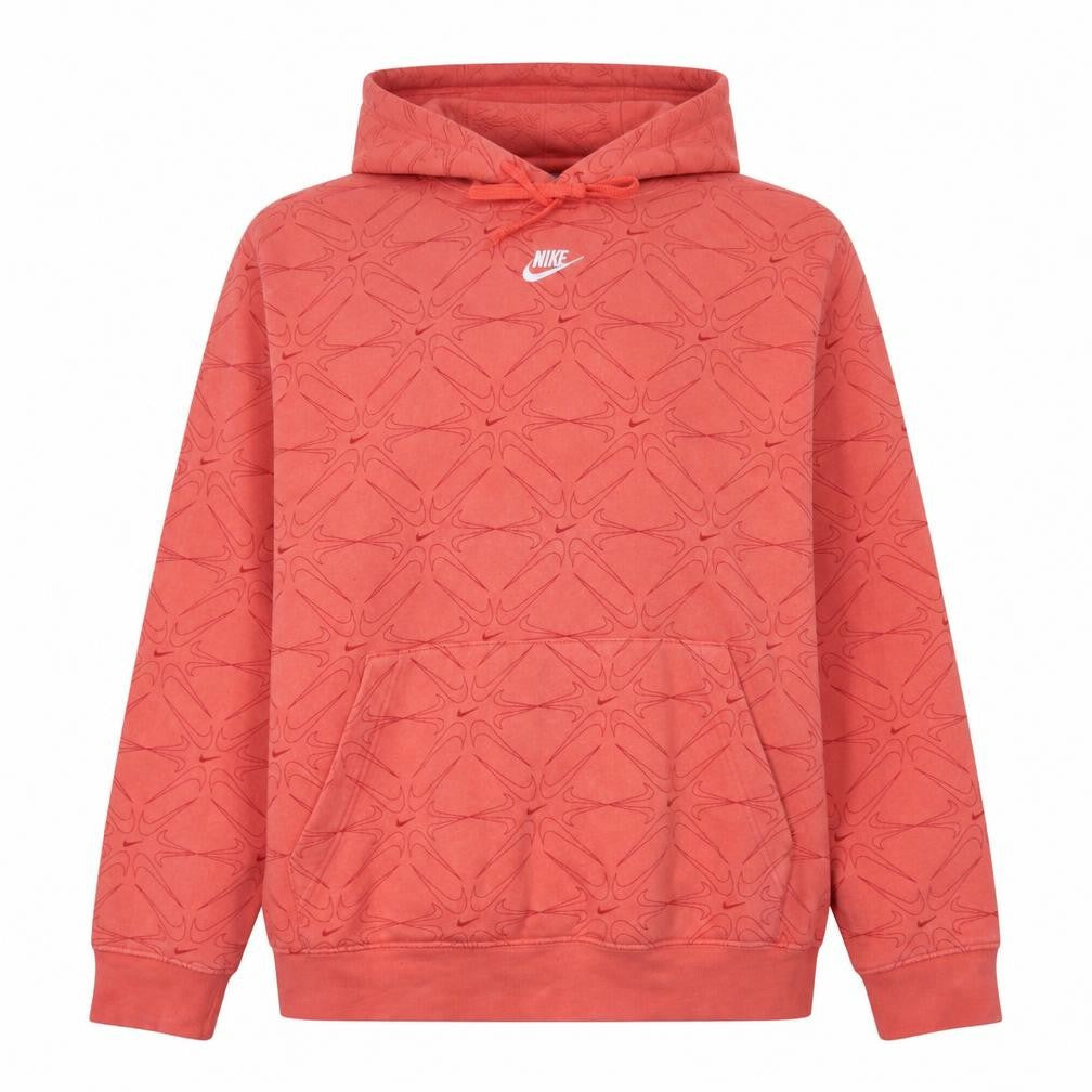 Nike Women Coral Pink Hoodie XL Pullover Cotton Blend Logo Design
