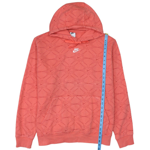 Nike Women Coral Pink Hoodie XL Pullover Cotton Blend Logo Design