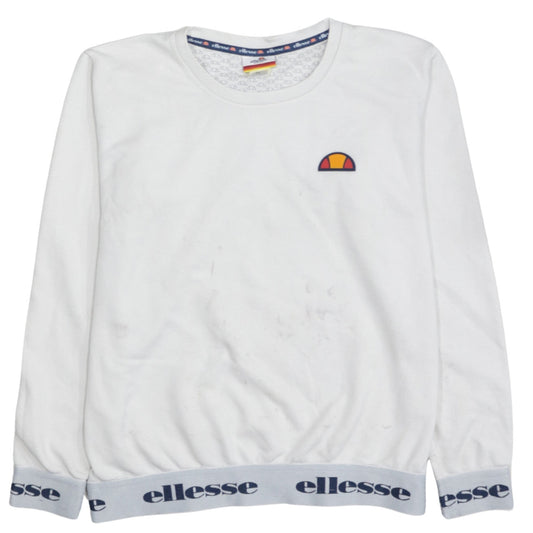 Ellesse Heritage Women's White Pullover Sweatshirt XS Logo Trim