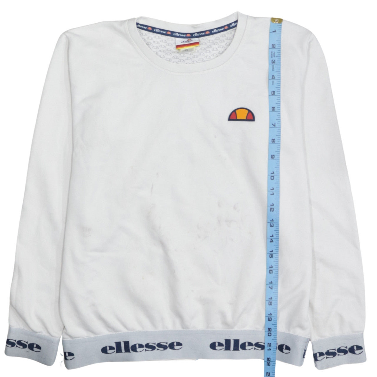 Ellesse Heritage Women's White Pullover Sweatshirt XS Logo Trim