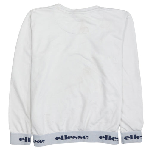 Ellesse Heritage Women's White Pullover Sweatshirt XS Logo Trim
