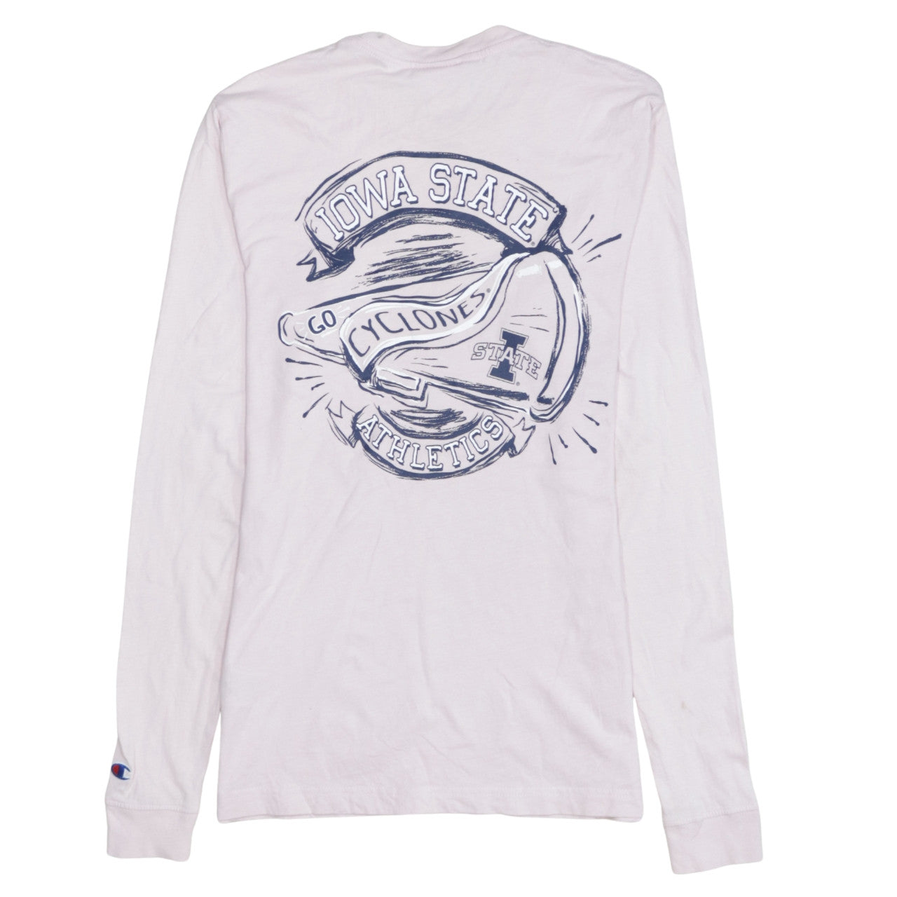Champion Women's Pink Long Sleeve Crew Neck Cotton T-Shirt S