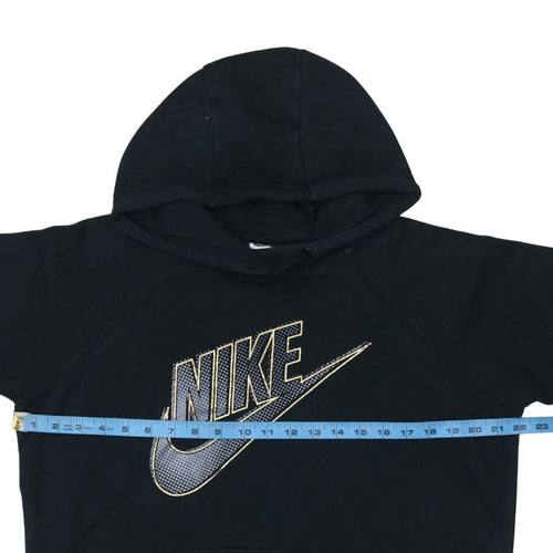 Nike Women's Black Gold Logo Pullover Hoodie Medium