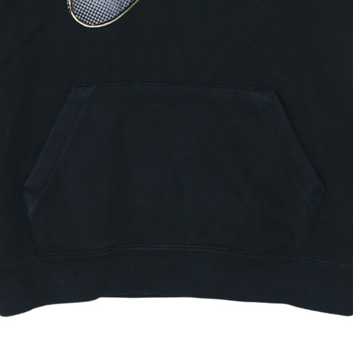 Nike Women's Black Gold Logo Pullover Hoodie Medium