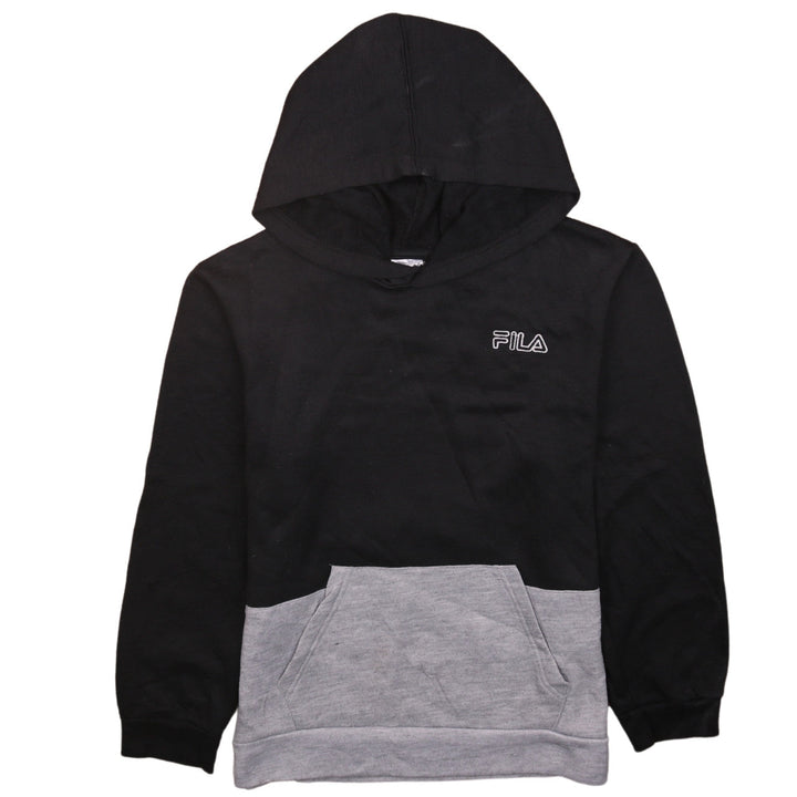Fila Boys Black & Grey Pullover Hoodie L (14/16) Cotton Blend Casual