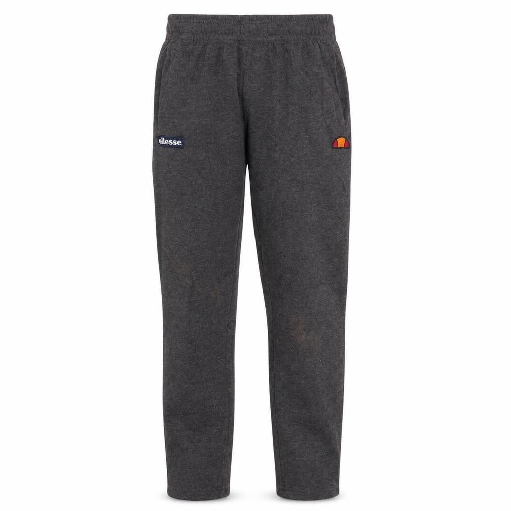 Front view of Ellesse Men's Grey Sweatpants S Regular Fit Fleece Joggers