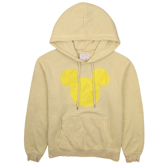 H&M Disney Women Beige Hoodie Small Pullover Mickey Graphic Lined