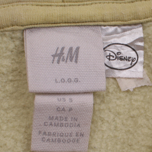 H&M Disney Women Beige Hoodie Small Pullover Mickey Graphic Lined