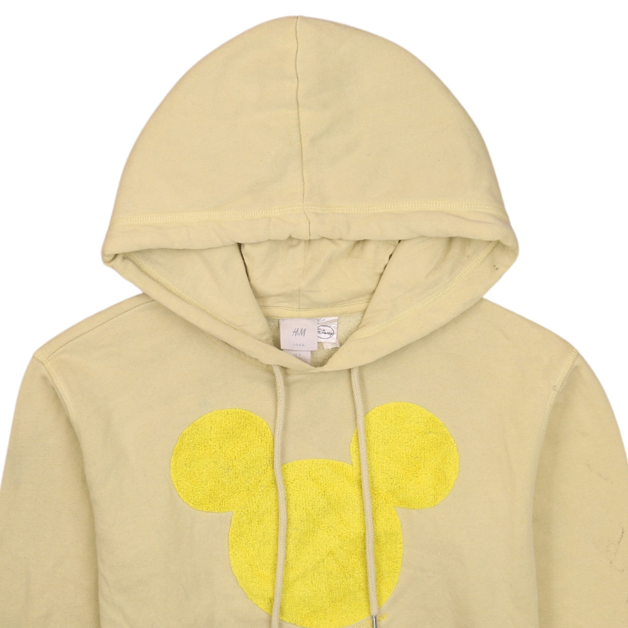 H&M Disney Women Beige Hoodie Small Pullover Mickey Graphic Lined