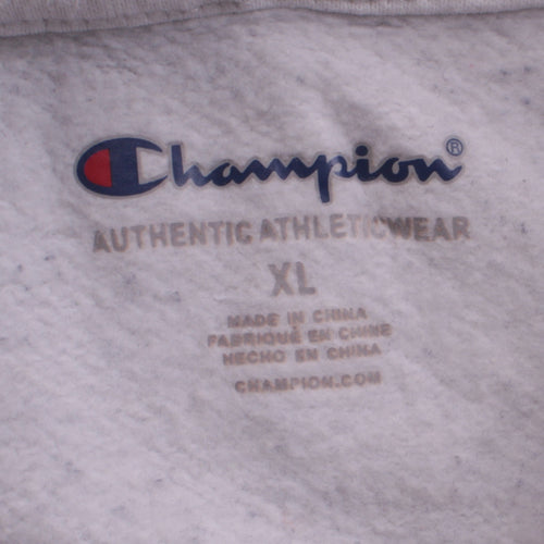 Champion Boys White & Blue Pullover Hoodie XL Colourblock Fleece Sweatshirt