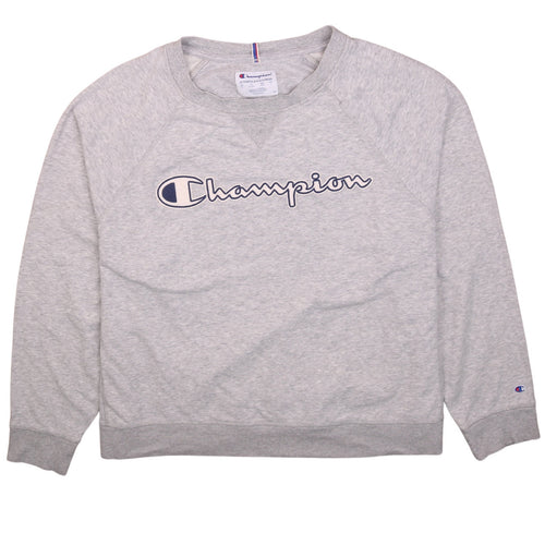 Champion Women's Grey 2XL Pullover Sweatshirt with Logo