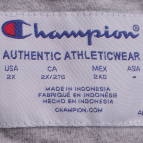 Champion Women's Grey 2XL Pullover Sweatshirt with Logo