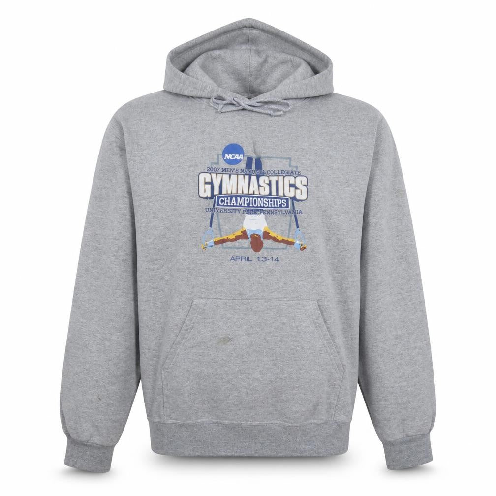 Champion Men's Grey Pullover Hoodie S Gymnastics Graphic Sportswear