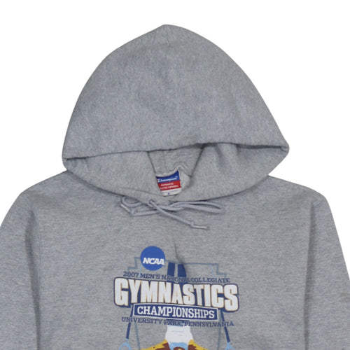 Champion Men's Grey Pullover Hoodie S Gymnastics Graphic Sportswear