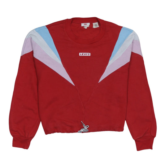 Levi's Womens Red Colourblock Pullover Sweatshirt XS