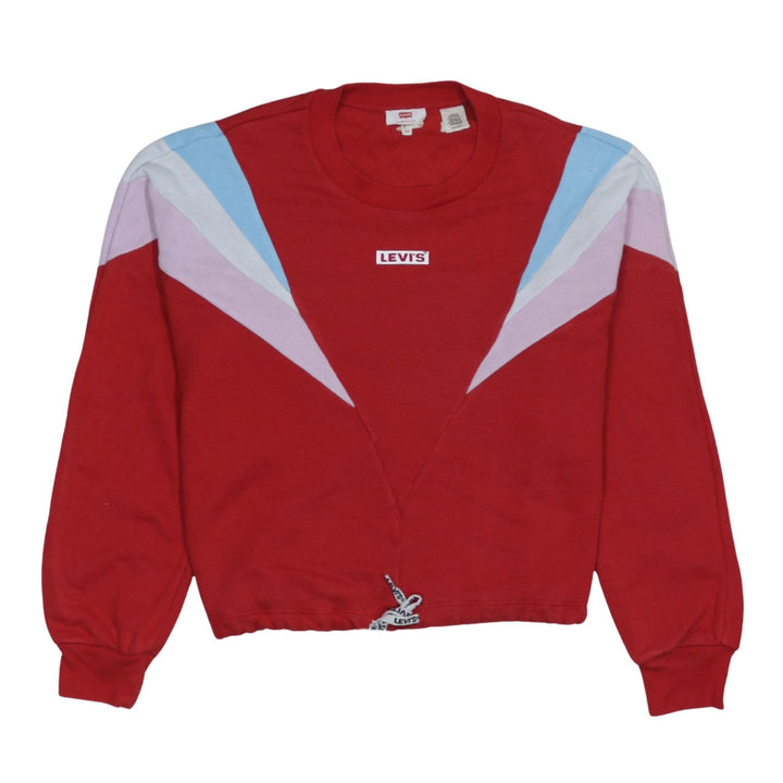 Levi's Womens Red Colourblock Pullover Sweatshirt XS