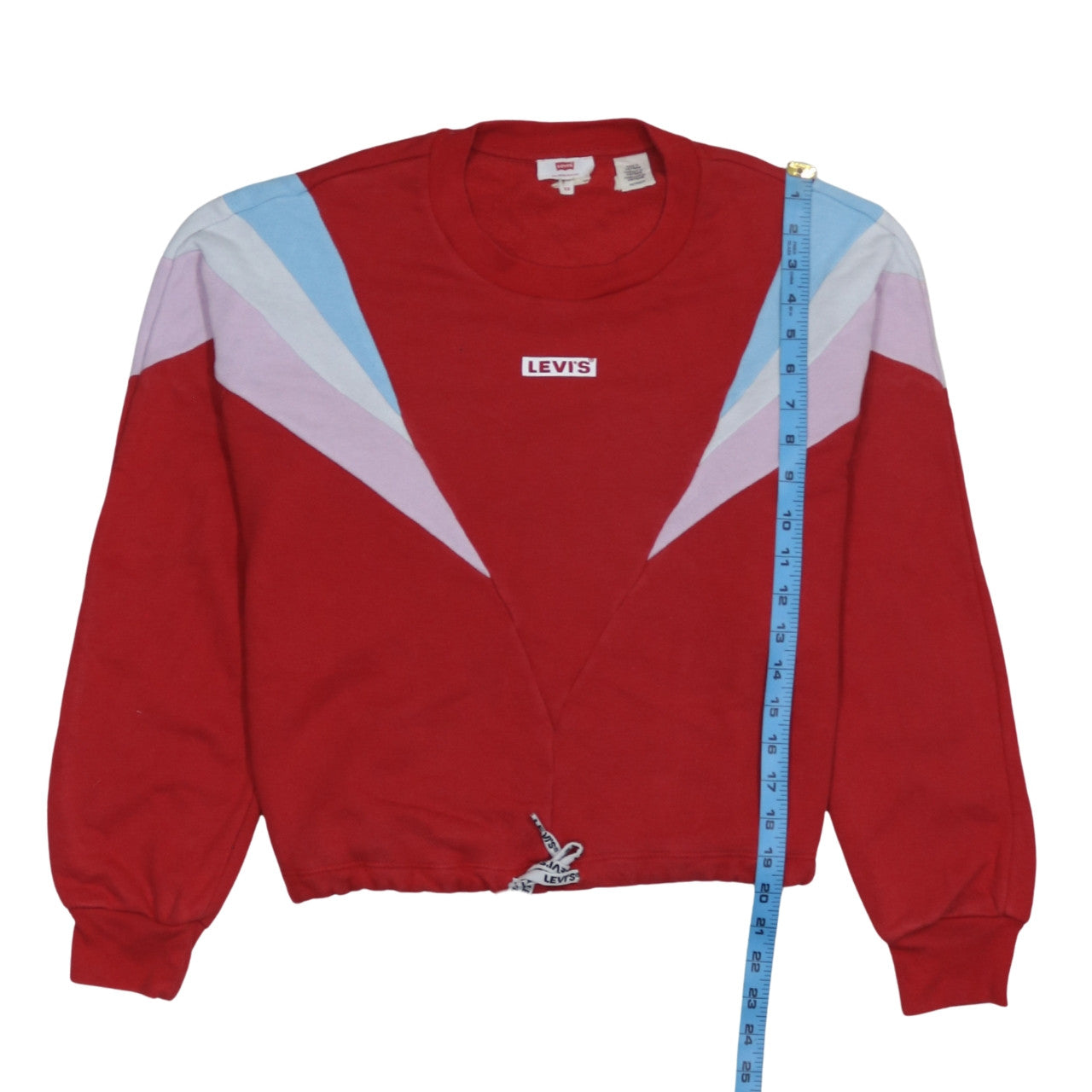 Levi's Womens Red Colourblock Pullover Sweatshirt XS