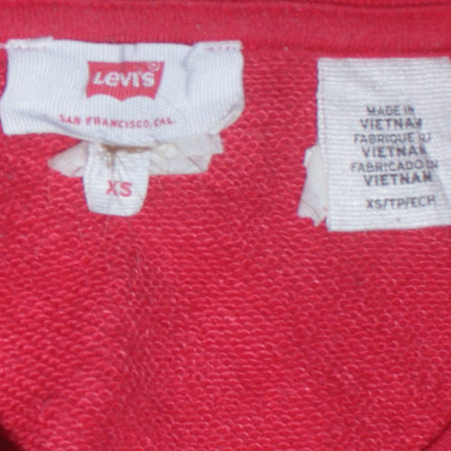 Levi's Womens Red Colourblock Pullover Sweatshirt XS