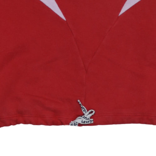 Levi's Womens Red Colourblock Pullover Sweatshirt XS