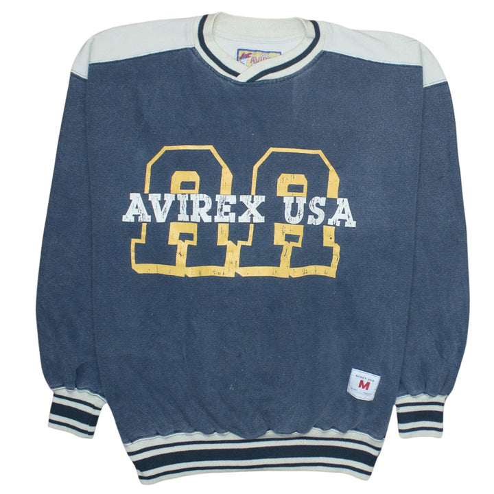 Avirex Mens Blue College Sports Pullover Sweatshirt M