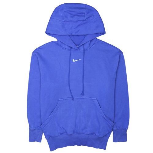 Nike Womens Blue XS Pullover Hoodie Cotton Blend Logo Sweatshirt