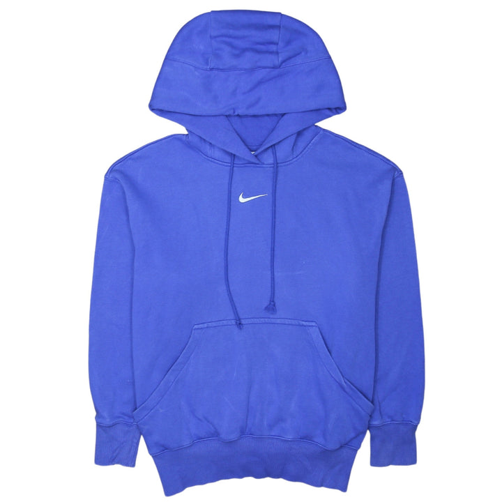 Nike Womens Blue XS Pullover Hoodie Cotton Blend Logo Sweatshirt