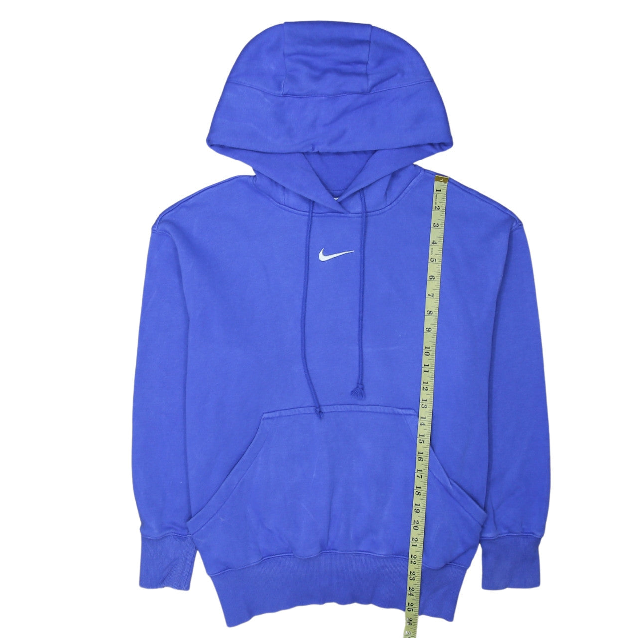 Nike Womens Blue XS Pullover Hoodie Cotton Blend Logo Sweatshirt