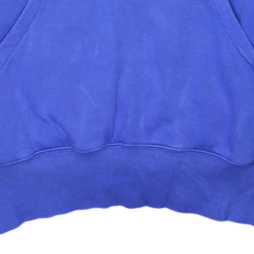 Nike Womens Blue XS Pullover Hoodie Cotton Blend Logo Sweatshirt