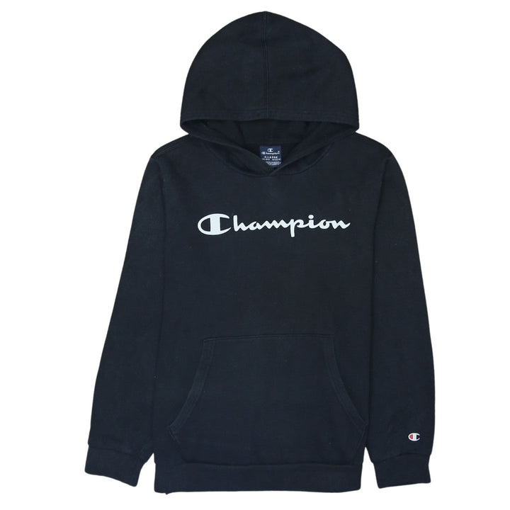 Champion Boys Black Pullover Hoodie Sweatshirt 13-14 Years Logo Fleece