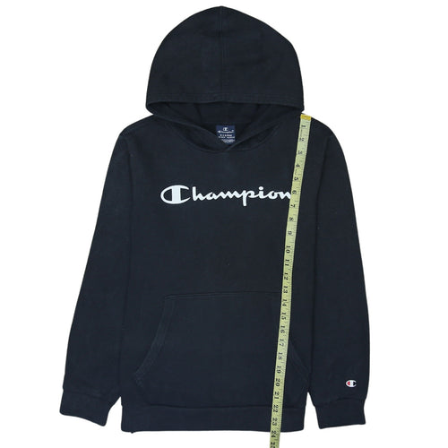Champion Boys Black Pullover Hoodie Sweatshirt 13-14 Years Logo Fleece