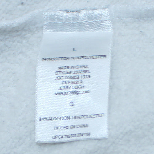 Dickies Mens White Pullover Hoodie L Logo Print Fleece Sweatshirt