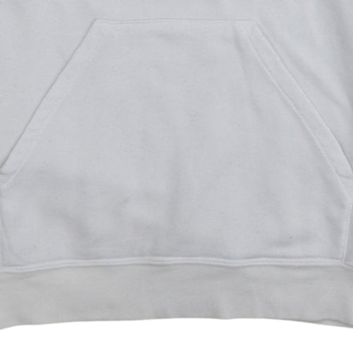 Dickies Mens White Pullover Hoodie L Logo Print Fleece Sweatshirt