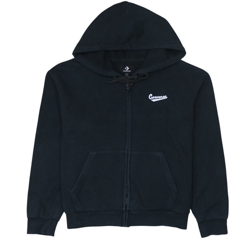 Converse Women's Black XL Full Zip Hoodie Cotton Blend