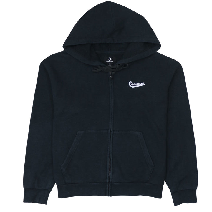 Converse Women's Black XL Full Zip Hoodie Cotton Blend