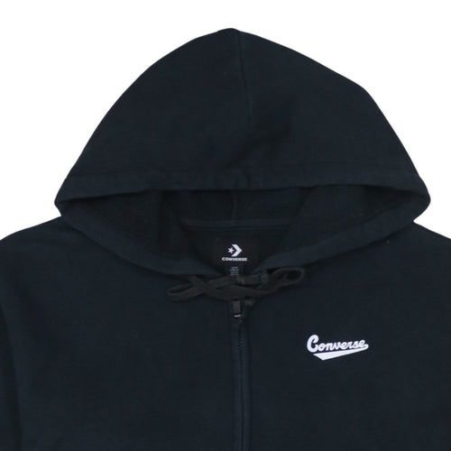 Converse Women's Black XL Full Zip Hoodie Cotton Blend