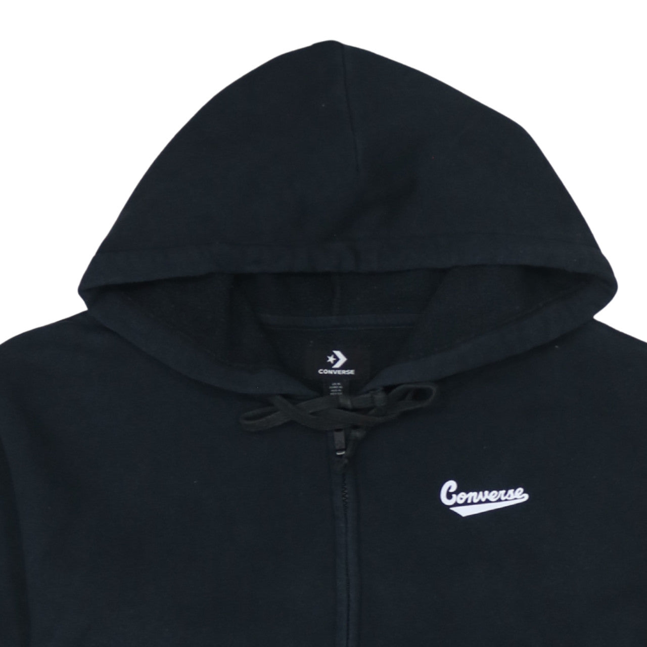 Converse Women's Black XL Full Zip Hoodie Cotton Blend