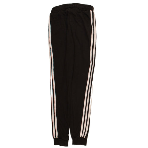 Adidas Girls Black Jogger Sweatpants 11-12 Years Elastic Waist Striped