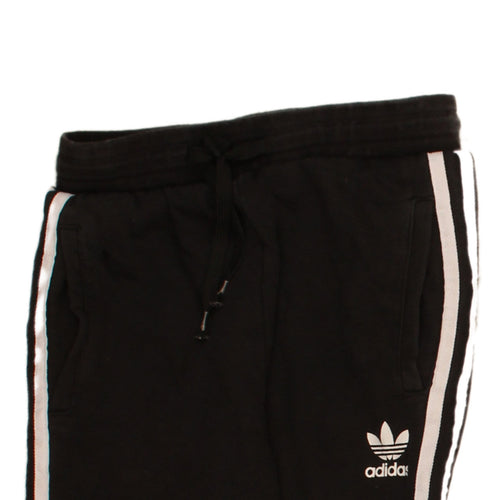 Adidas Girls Black Jogger Sweatpants 11-12 Years Elastic Waist Striped
