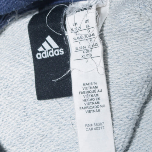 Adidas Women Blue XL Pullover Hoodie with Kangaroo Pocket