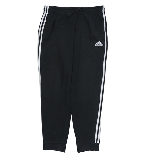 Adidas Men Black L Sweatpants Joggers with Logo & Stripes
