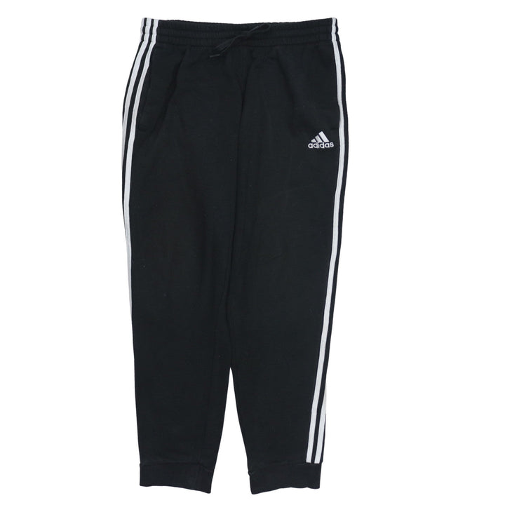 Adidas Men Black L Sweatpants Joggers with Logo & Stripes