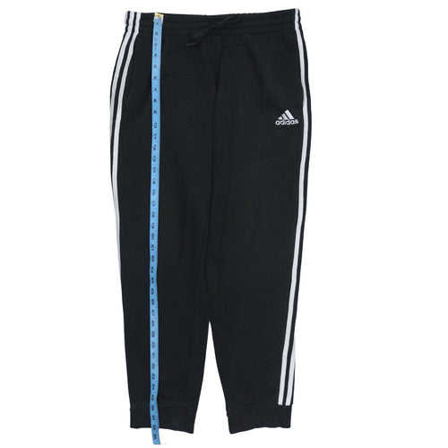 Adidas Men Black L Sweatpants Joggers with Logo & Stripes
