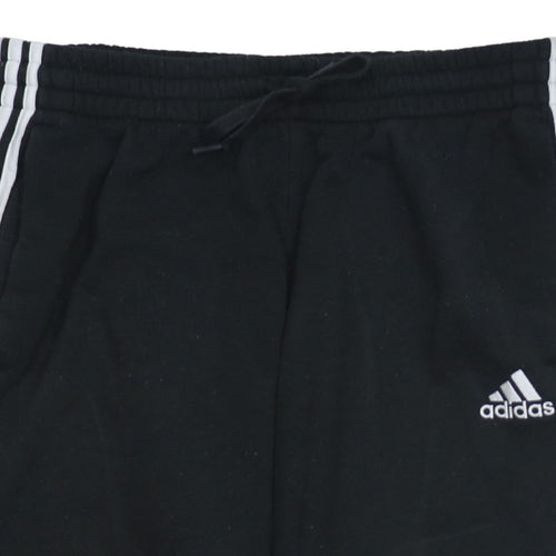 Adidas Men Black L Sweatpants Joggers with Logo & Stripes