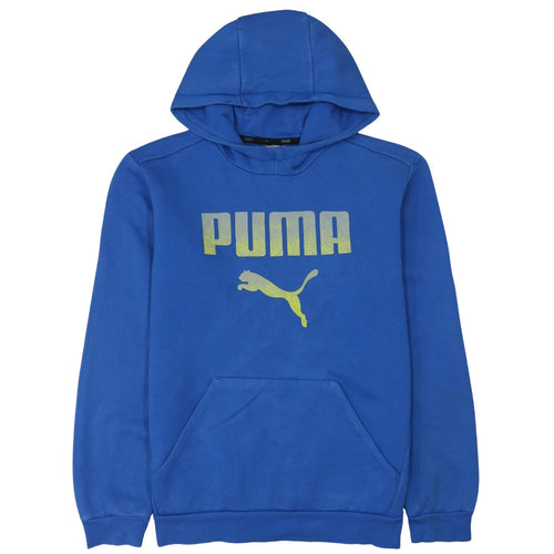 Puma Boys Blue Pullover Hoodie 15-16 Years Graphic Logo Sweatshirt
