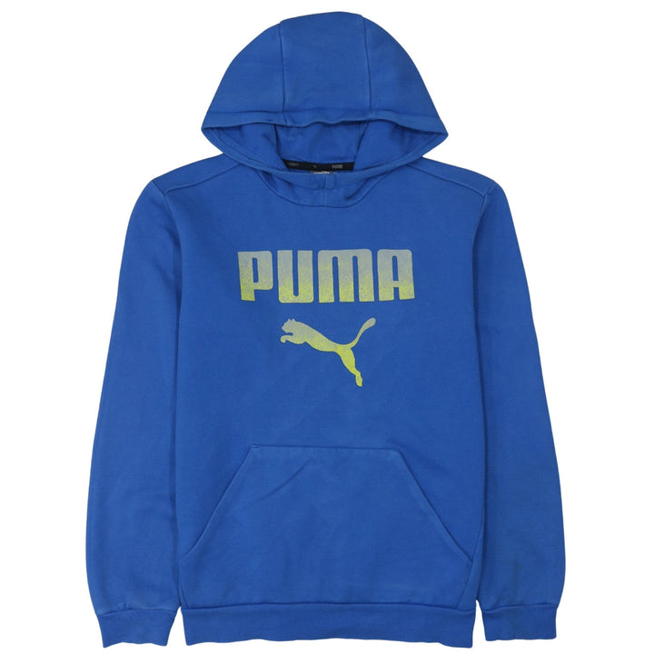 Puma Boys Blue Pullover Hoodie 15-16 Years Graphic Logo Sweatshirt
