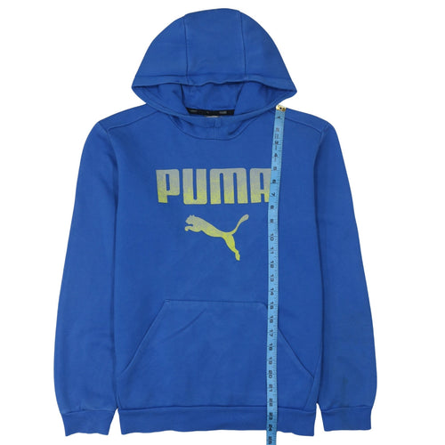 Puma Boys Blue Pullover Hoodie 15-16 Years Graphic Logo Sweatshirt
