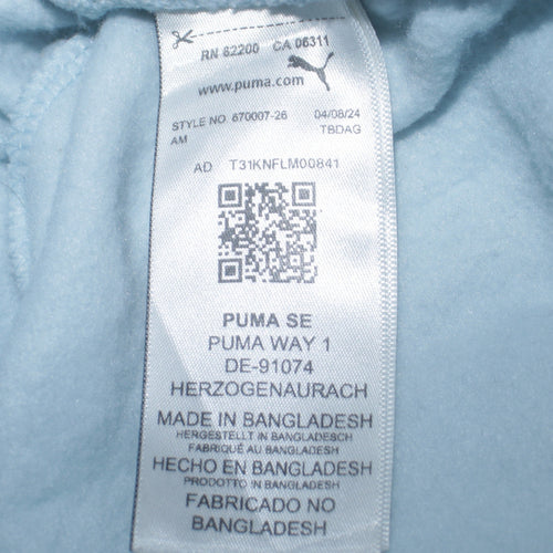 Puma Women Blue Fleece Sweatpants M Regular Fit Casual Sports