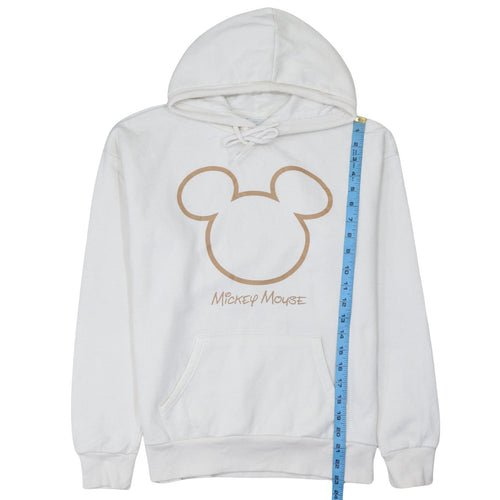 Disney Primark Women White Hoodie 2XS Mickey Mouse Pullover Sweatshirt